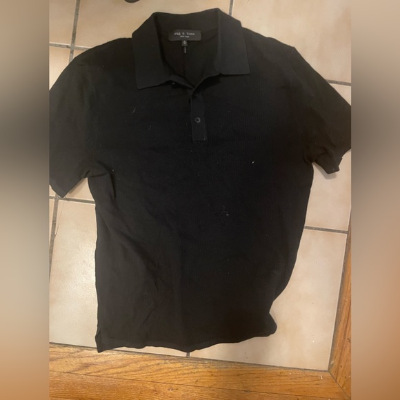 Rag and bone black knit size S top short sleeve shirt - Picture 1 of 6